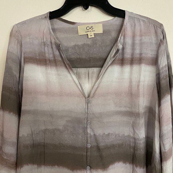 NEW Cloth & Stone Tie Dye Ombre Blouse M - Picture 2 of 8